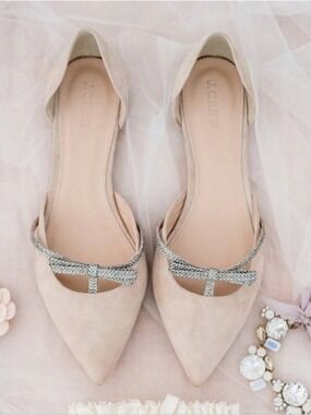 J.CREW | Sloan d'orsay flats pointed toe glitter bow  sz 8.5